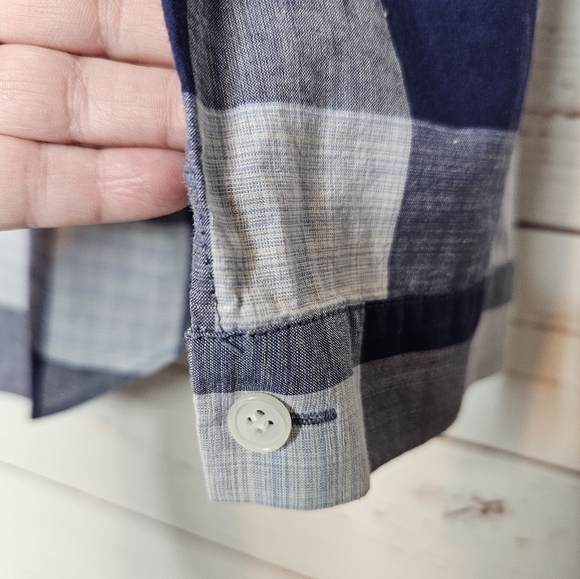 Lafayette 148 New York Plaid Linen Blend Button Down Shirt - Picture 5 of 12